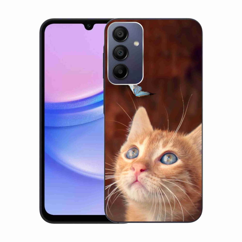 Gél borítás mmCase Samsung Galaxy A15 4G/5G készülékhez - pillangó és cica