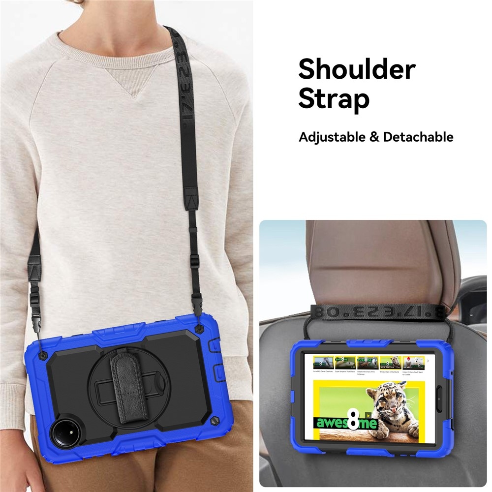 Strapabíró huzat kéztartóval és vállpánttal Xiaomi Redmi Pad SE 8.7 - sötétkék színben