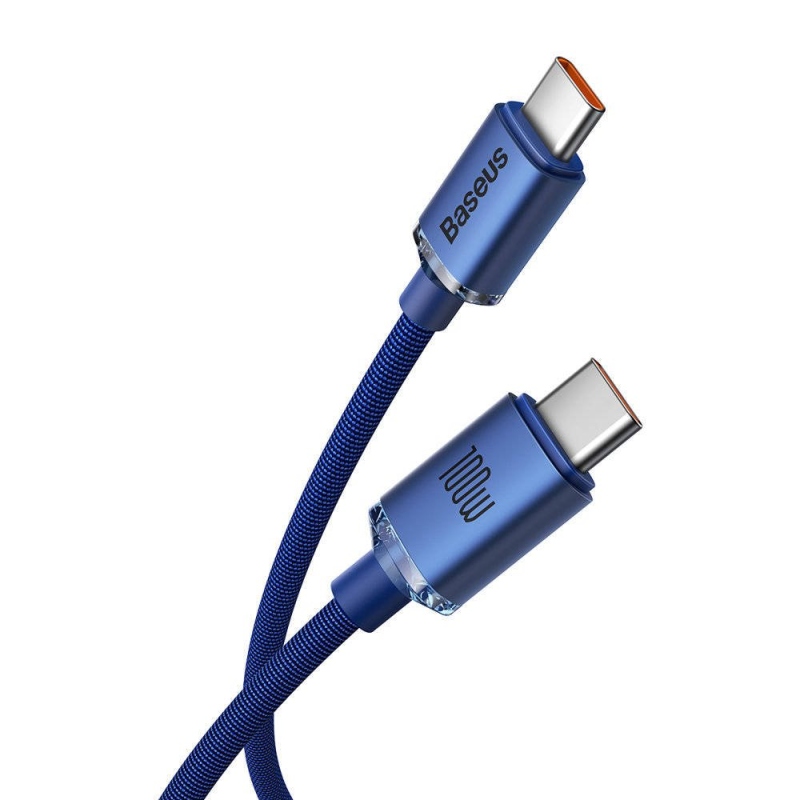 Baseus CAJY000603 Crystal Shine sorozatú adatkábel USB-C - USB-C 100W 1.2m kék