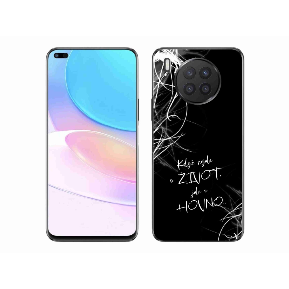 Gél borító mmCase a Huawei Nova 8i készülékhez - vicces szöveg 16 fekete háttér