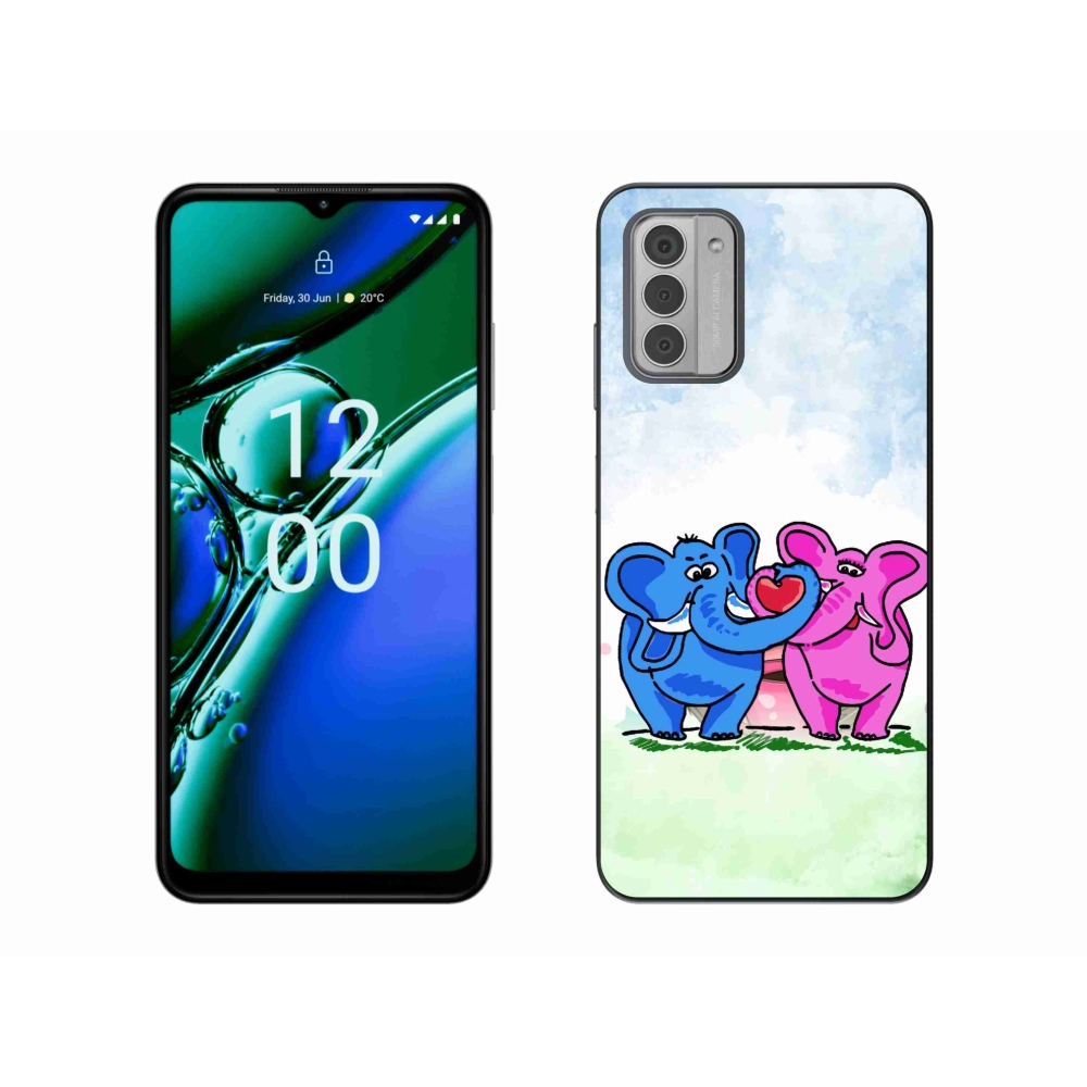 Zselés borítás mmCase a Nokia G42 készülékhez - szerelmes elefántok