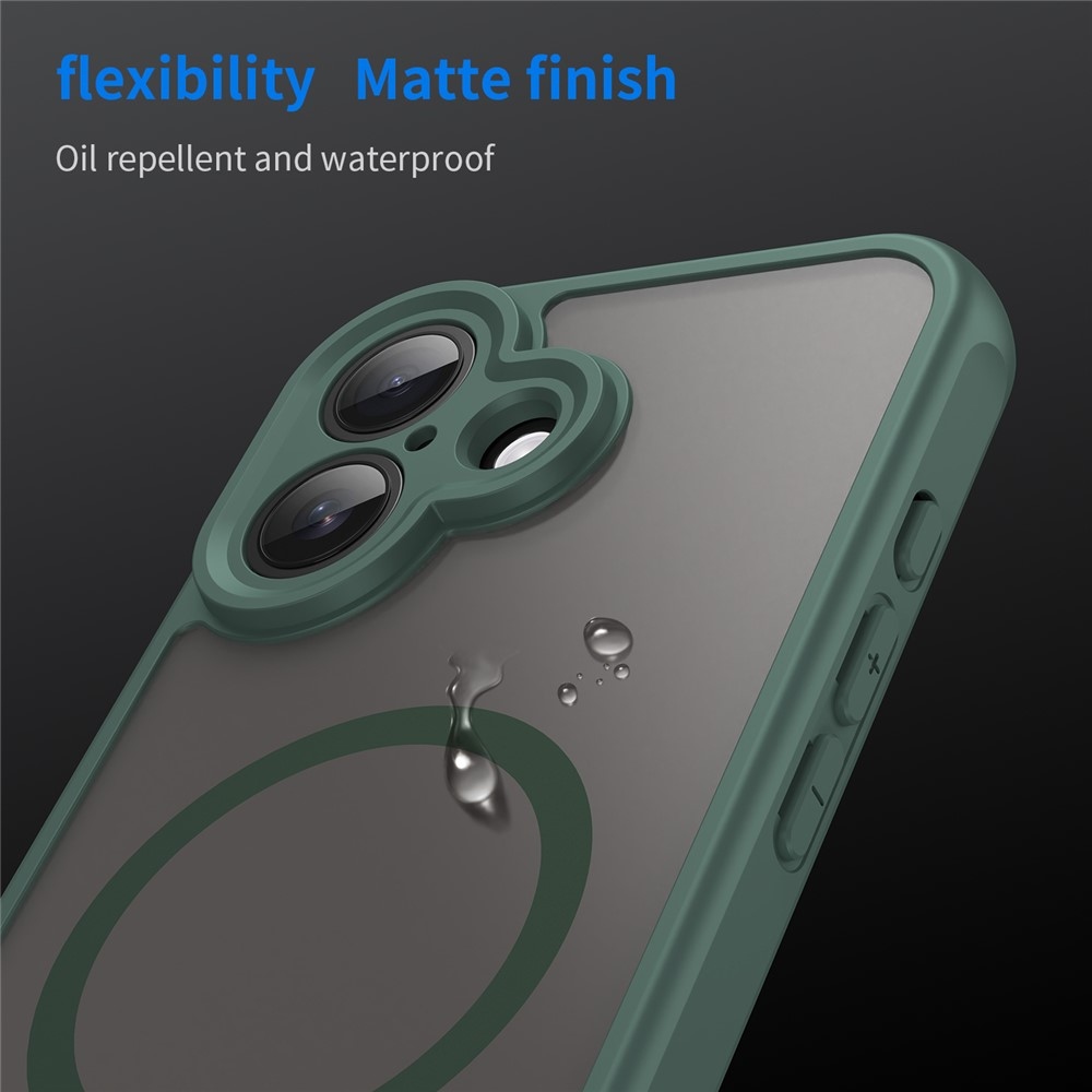 Matta zselés tok MagSafe-zsal iPhone 17 készülékhez - zöld