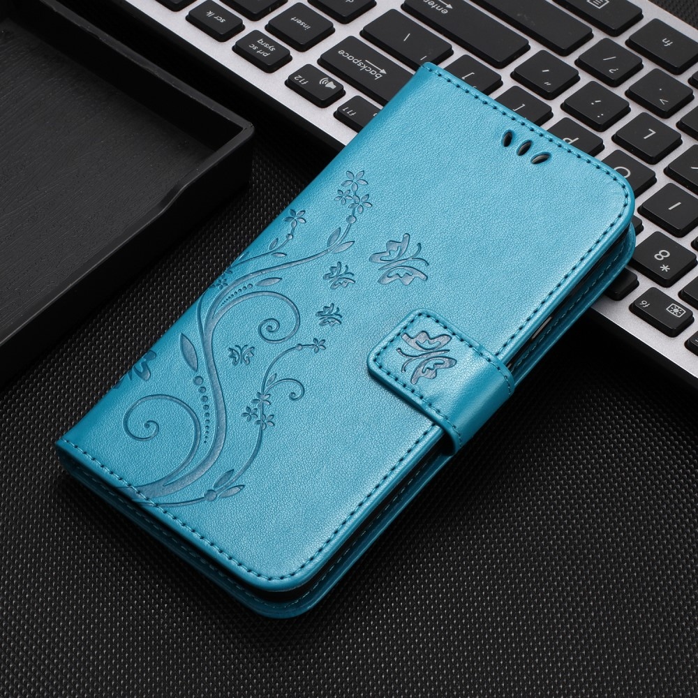 Virágok könyv tok Xiaomi 15 Pro-hoz - kék