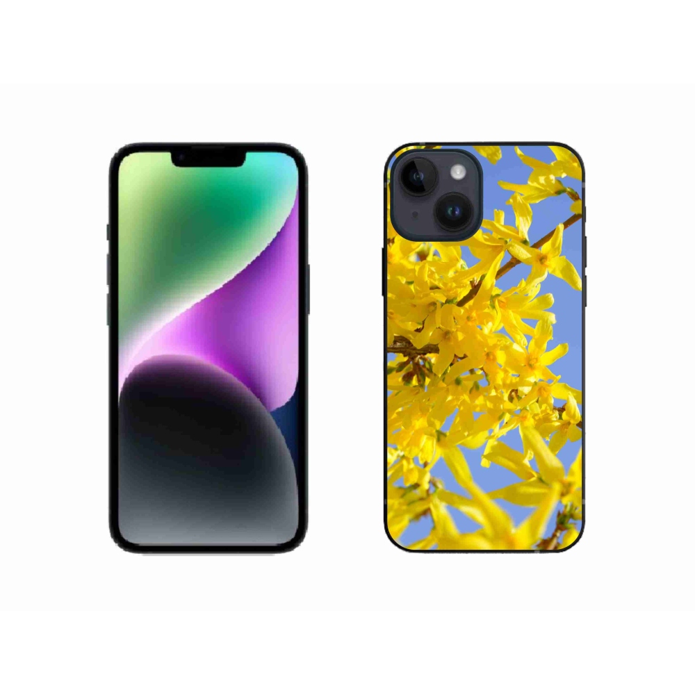Gél borítás mmCase iPhone 14 készülékhez - sárga virágok