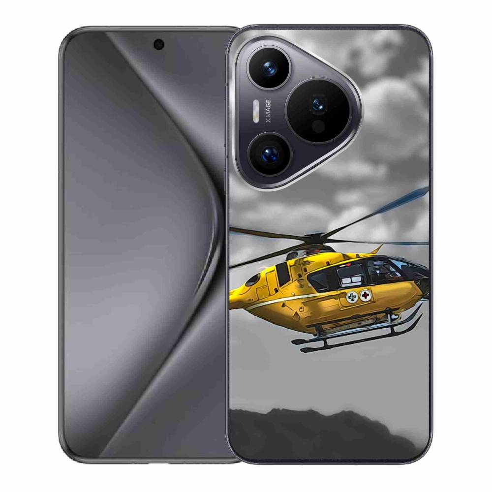 Gél borítás mmCase a Huawei Pura 70-hez - sárga helikopterhez