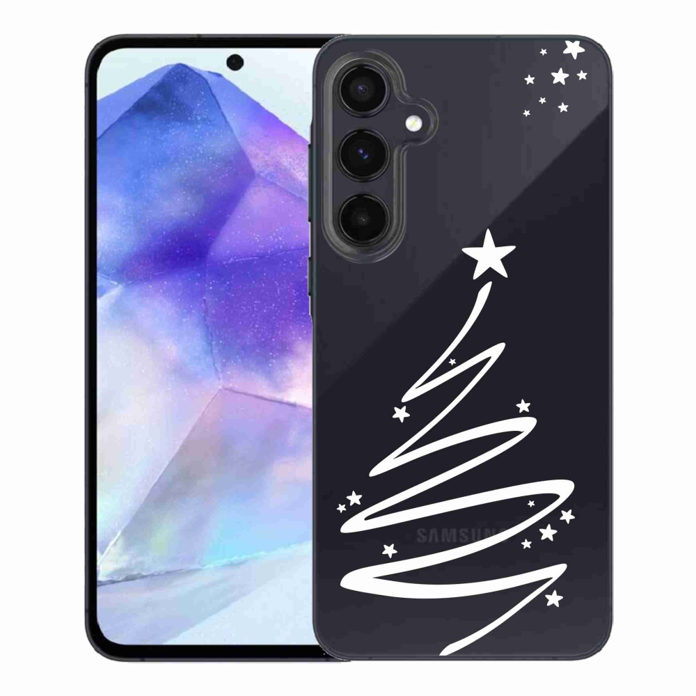 Gél borító mmCase Samsung Galaxy A55 5G - fehér fa átlátszó háttéren