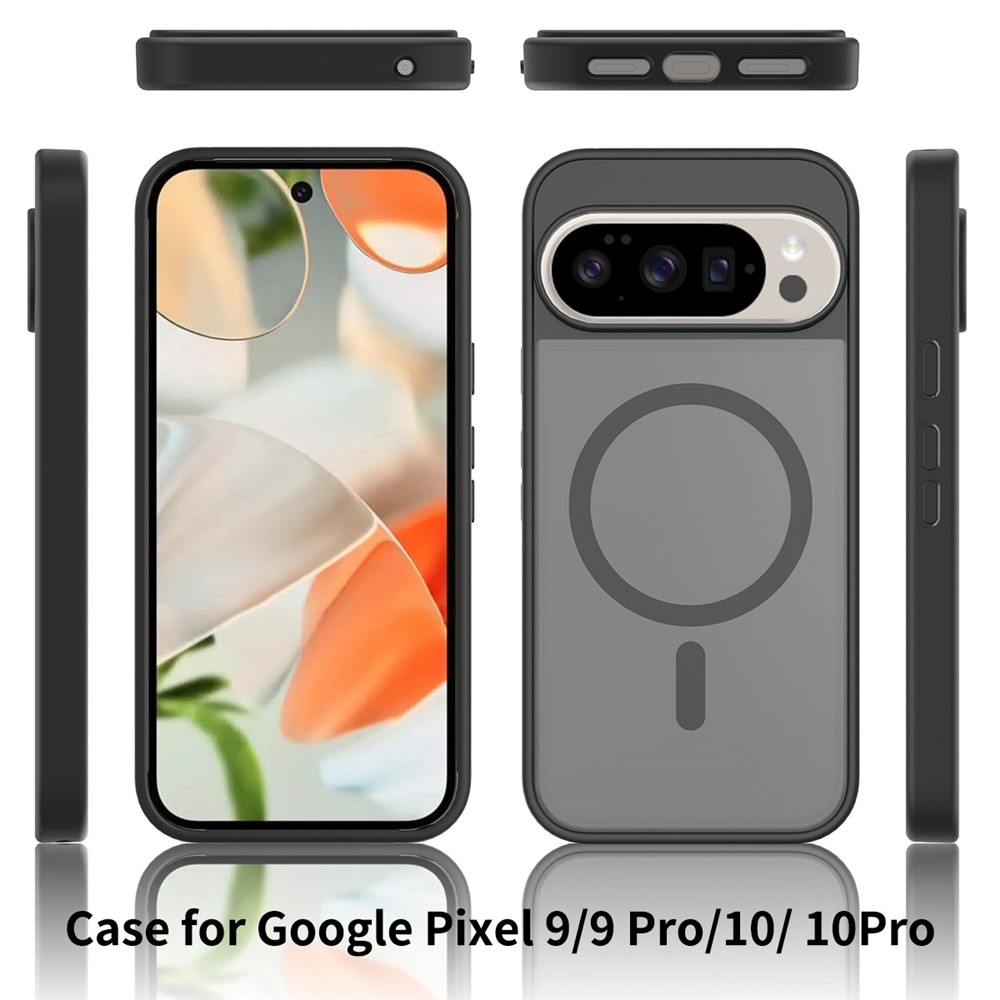 Bőr zselés tok fix hátlappal és MagSafe támogatással a Google Pixel 10 Pro/Pixel 10 készülékhez - fekete