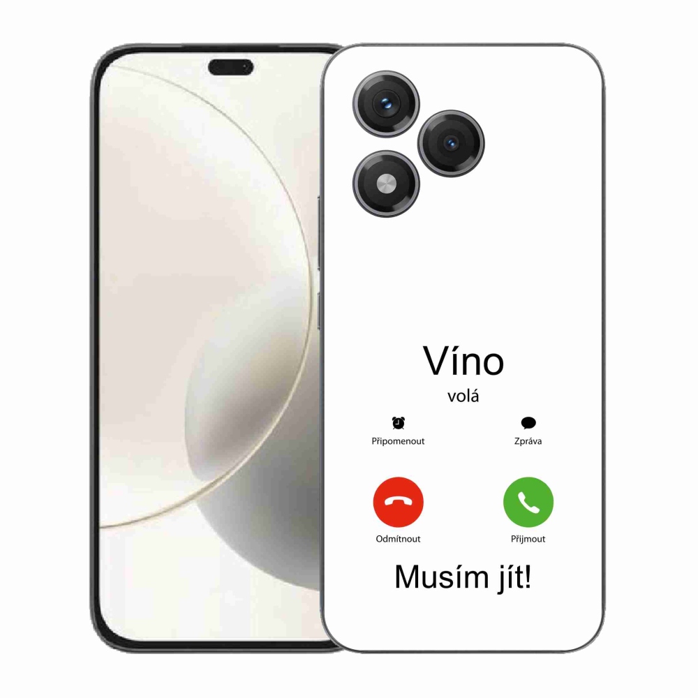 Zselés borító mmCase a Honor 400 Lite készülékhez - bor hívások fehér háttérrel