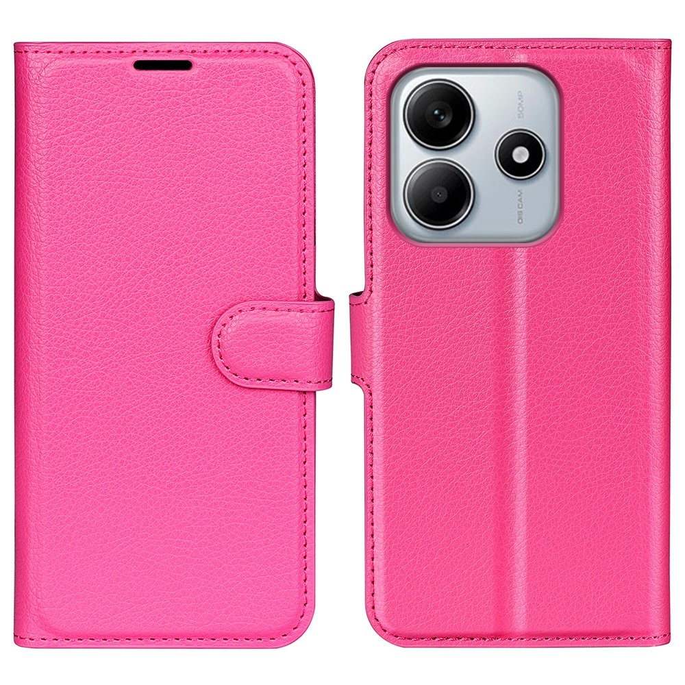 Litchi könyv tok Xiaomi Redmi Note 14 5G - rózsa