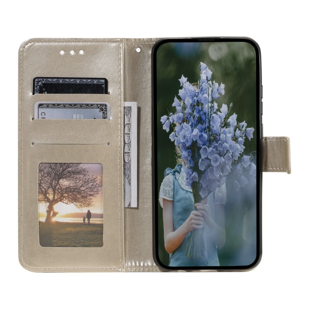 Mandala könyv tok Xiaomi Redmi Note 14-hez - arany színben