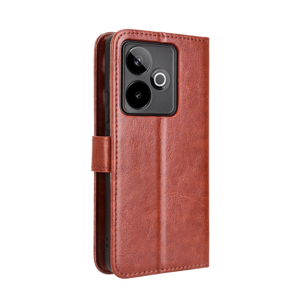 Őrült könyvtáska a Realme GT 7 5G számára - barna színben