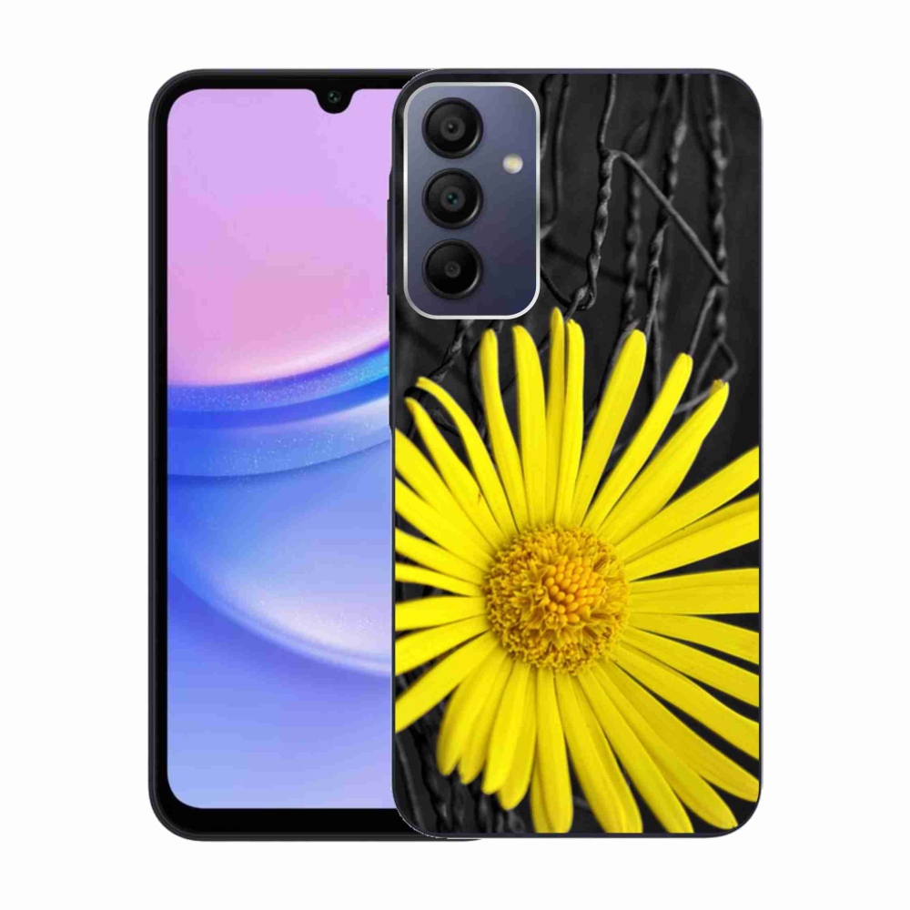 Gél védőhuzat mmCase Samsung Galaxy A15 4G/5G készülékhez - sárga virág