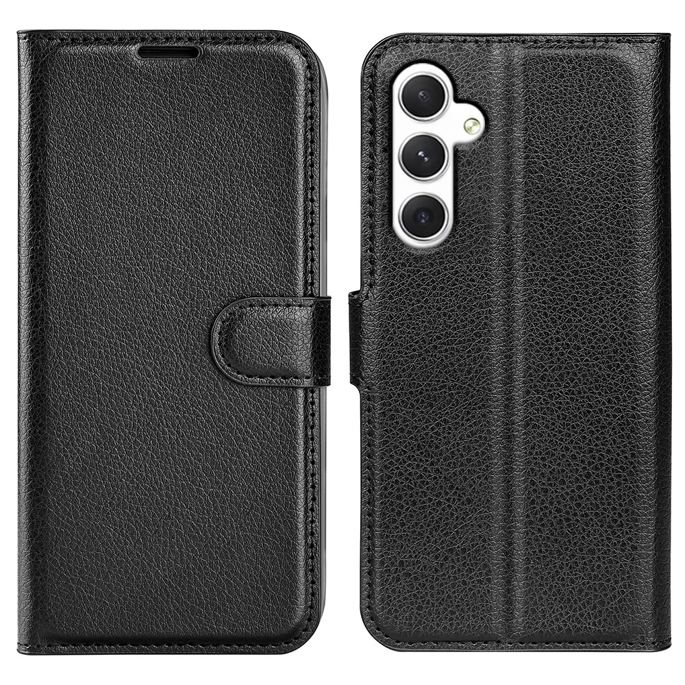 Litchi könyv tok Samsung Galaxy S24 készülékhez - fekete