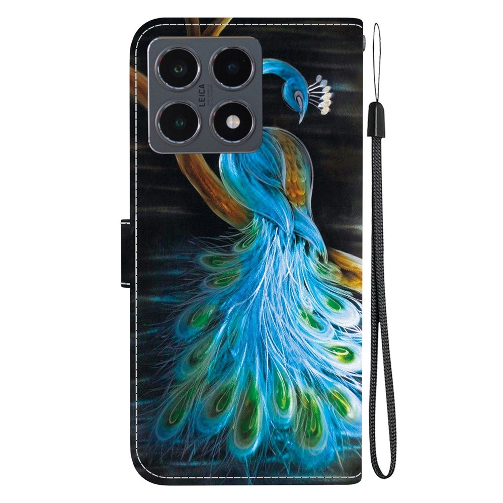 Sokoldalú könyvtáska Xiaomi 15T-hez - páva