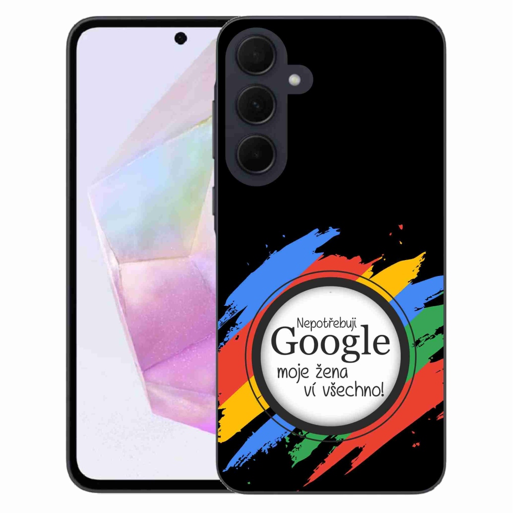 Gél borító mmCase Samsung Galaxy A35 5G - a nő mindent tud fekete háttérrel