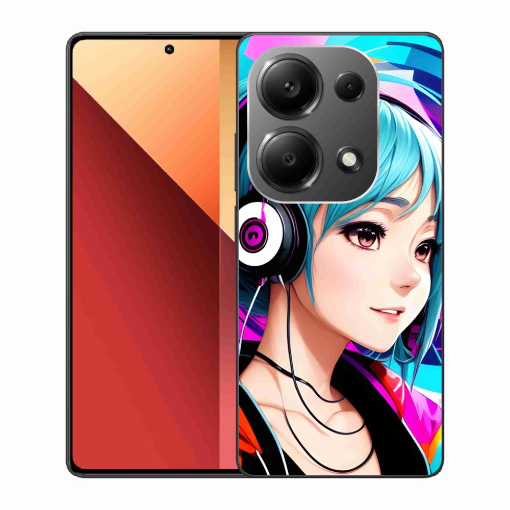Gél borítás mmCase a Xiaomi Redmi Note 13 Pro 4G/Poco M6 Pro - lány fejhallgatóval
