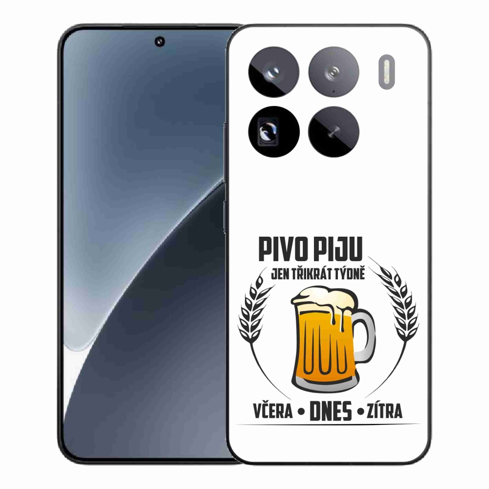 Gél borítás mmCase a Xiaomi 15 Pro számára - sör motívum fehér háttérrel
