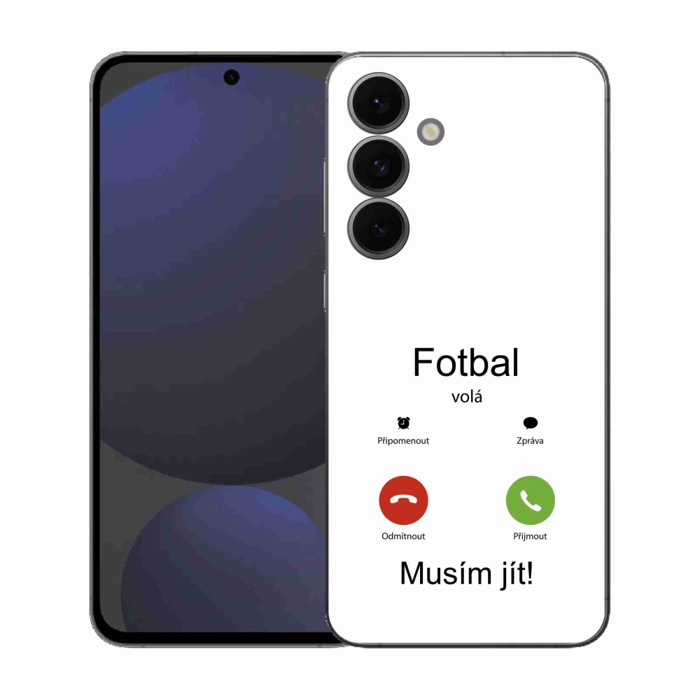 Gél borító mmCase Samsung Galaxy S25 FE - futballhívások fehér háttérrel