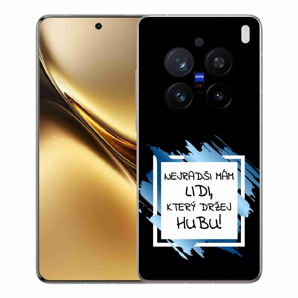 Gél borító mmCase a Vivo X200 Pro 5G készülékhez - vicces szöveg 7 fehér és fekete háttérrel