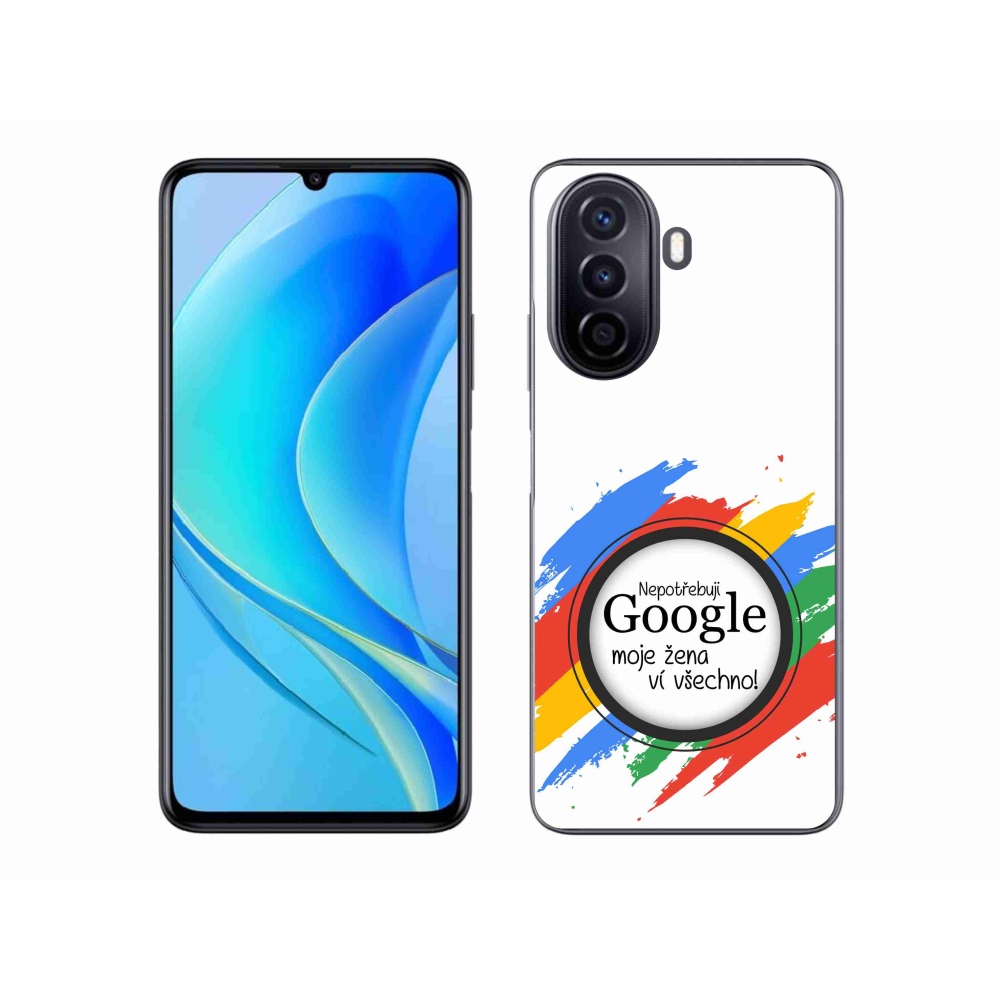 Gél borító mmCase a Huawei Nova Y70-en - a nő mindent tud fehér háttérrel