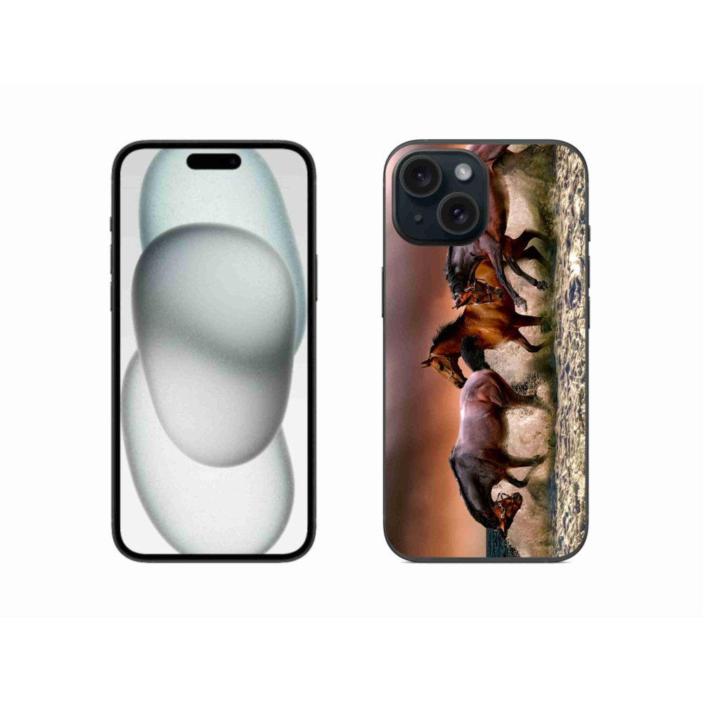 Gél tok mmCase iPhone 15 - lovak 1