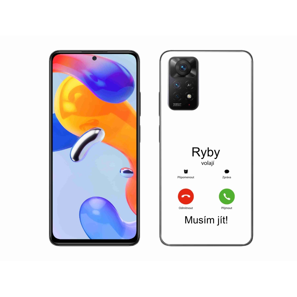Gél borítás mmCase a Xiaomi Redmi Note 11 Pro 4G/5G-hez - hal hívás fehér háttérrel