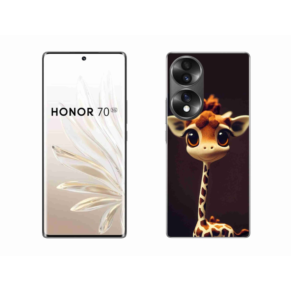 Zselés borítás mmCase a Honor 70 készülékhez - kis zsiráf