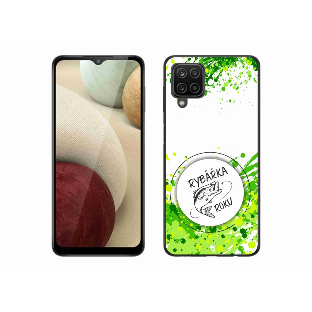 Gél borítás mmCase Samsung Galaxy A12 készülékhez - Az év halászának fehér háttere