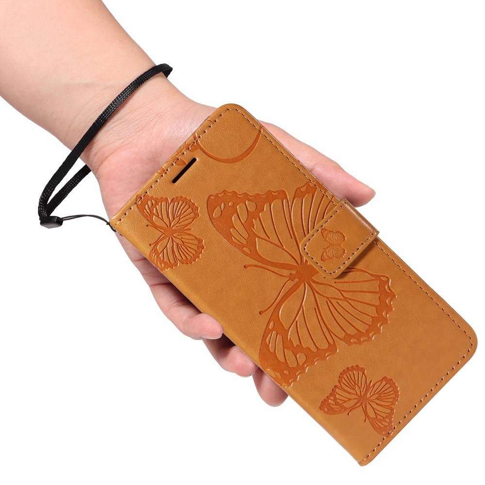 Nagy pillangó könyv tok Xiaomi Redmi Note 14-hez - sárga