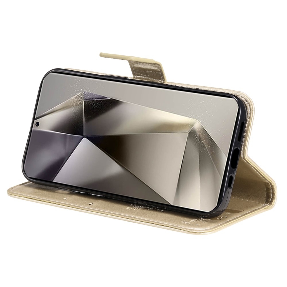 Fák könyv tok Samsung Galaxy S25 Ultra - arany színű
