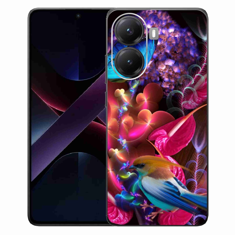 Gél borító mmCase a Xiaomi Poco X7 Pro 5G számára - színes virágok