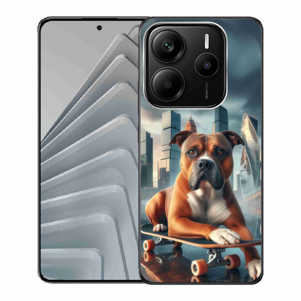 Gél borítás mmCase a Xiaomi Redmi Note 14 5G-hez - kutya gördeszkán