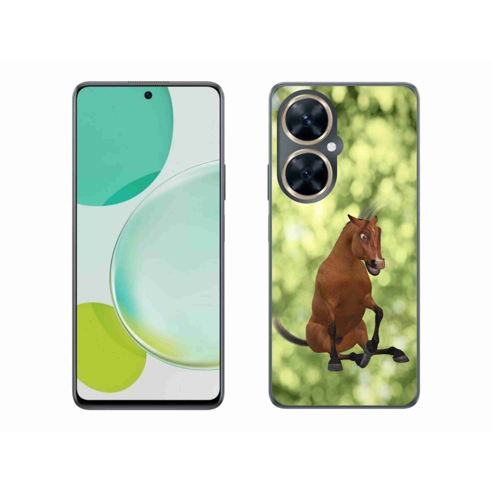 Gél borítás mmCase a Huawei Nova 11i készülékhez - barna rajzfilm ló 1
