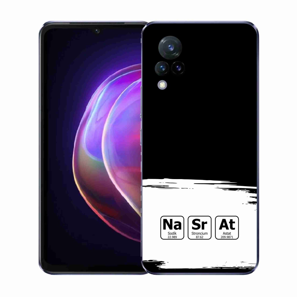 Gél borító mmCase a Vivo V21 4G/5G - kémiai elemek fehér és fekete háttérrel
