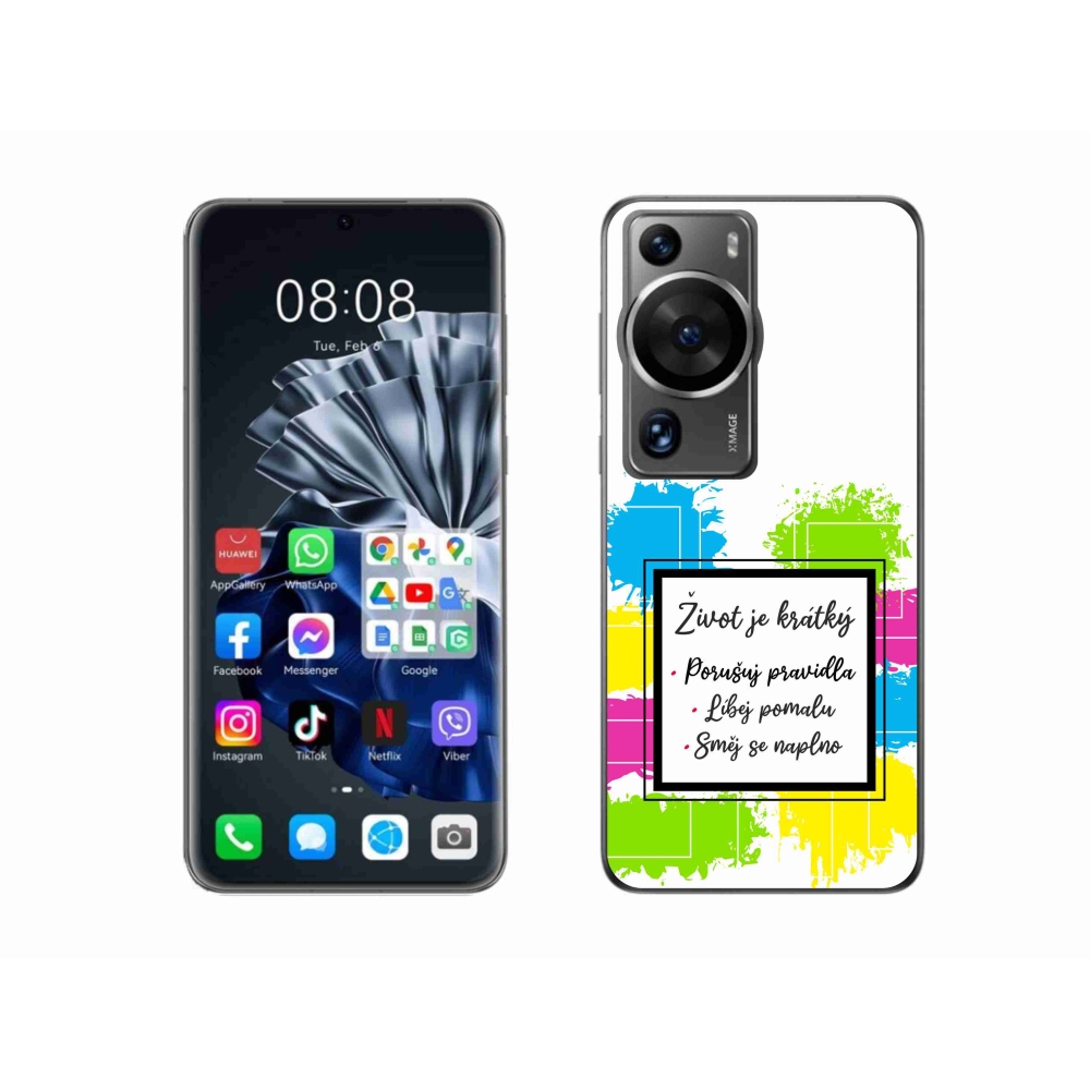 Gél borítás mmCase a Huawei P60 Pro - idézet 5 fehér háttérrel