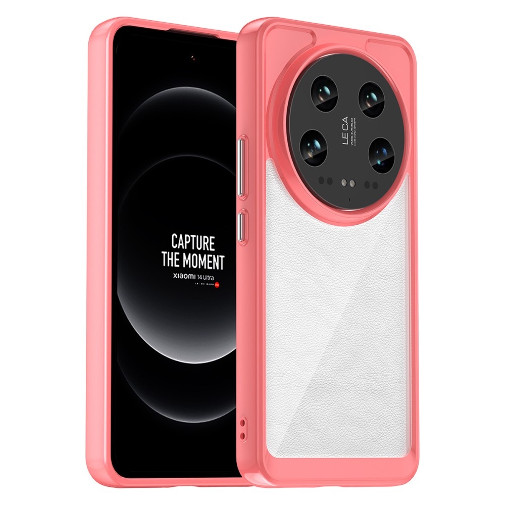 Gél tok fix hátlappal a Xiaomi 14 Ultra számára - piros