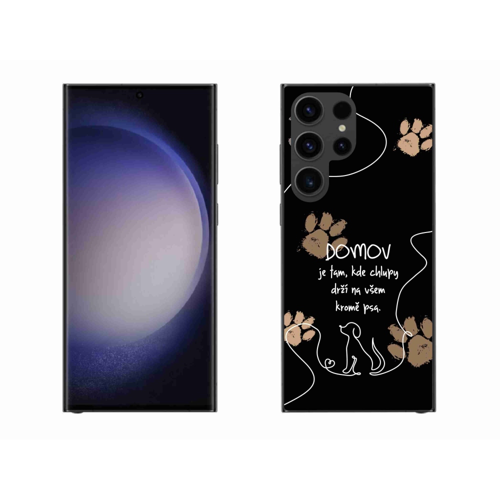 Gél borítás mmCase Samsung Galaxy S23 Ultra 5G - kutya motívum fekete háttérrel