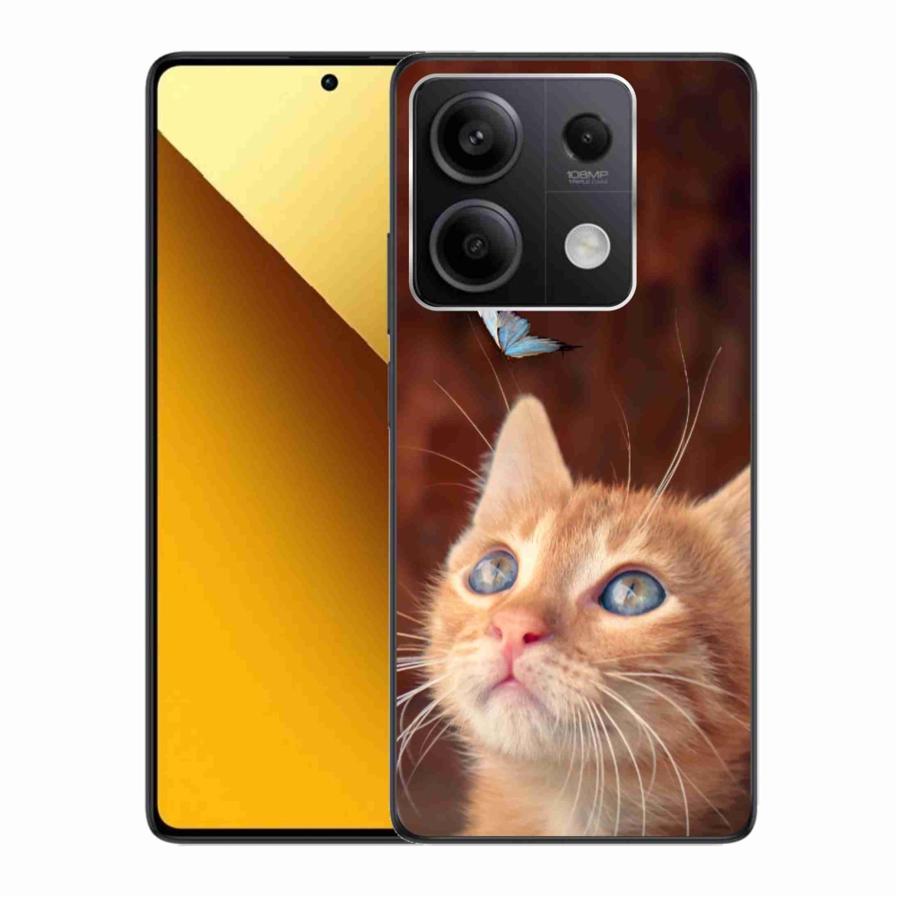 Gél borító mmCase a Xiaomi Redmi Note 13 5G-hez - pillangó és cica
