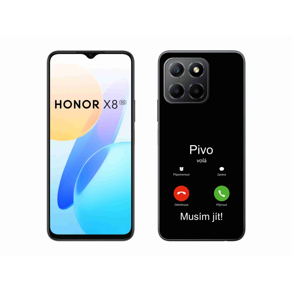 Gél borító mmCase a Honor X8 5G/Honor 70 Lite 5G készülékhez - sör hívások fekete háttérrel
