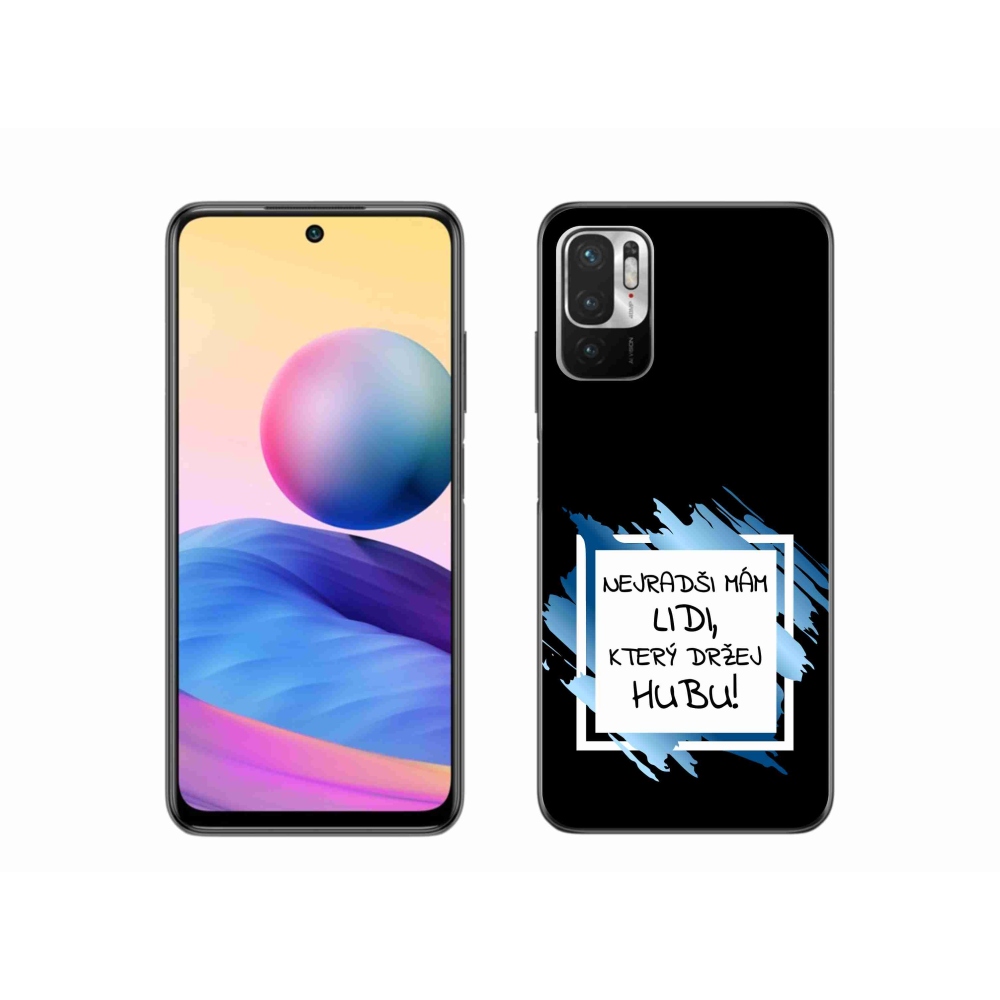 Gél borító mmCase a Xiaomi Redmi Note 10 5G-hez - vicces szöveg 7 fehér és fekete háttérrel