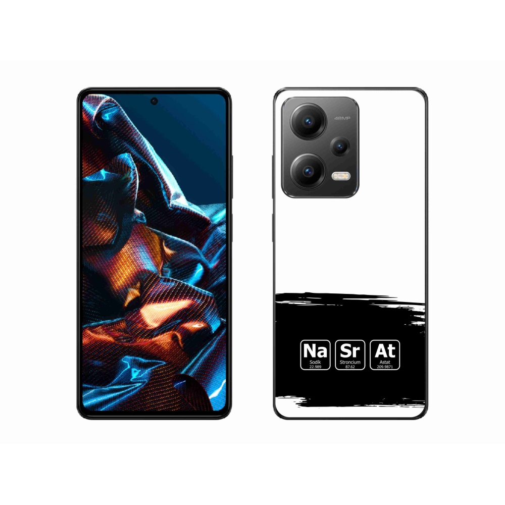 Gél borító mmCase a Xiaomi Redmi Note 12 Pro 5G - kémiai elemek fekete és fehér háttérrel