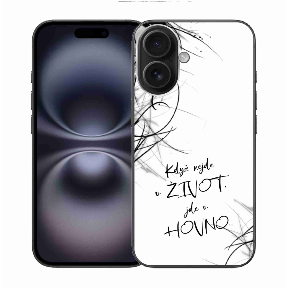 Gél borító mmCase iPhone 16 készülékhez - vicces szöveg 16 fehér háttér
