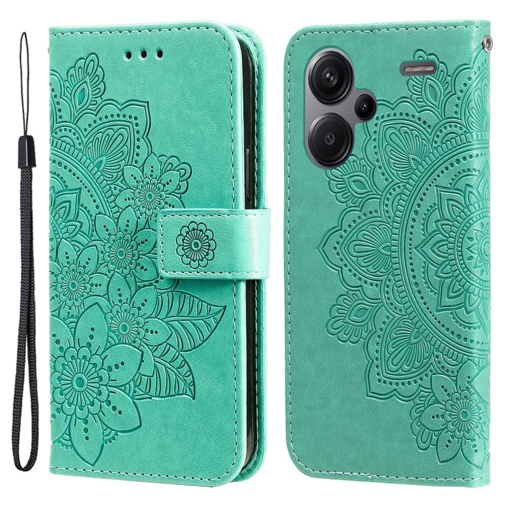 Mandala könyv tok a Xiaomi Redmi Note 13 Pro+ 5G számára - teal színű