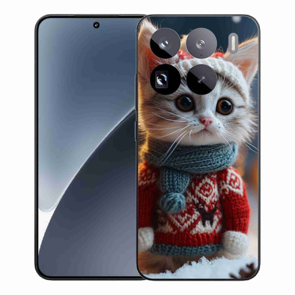 Gél borítás mmCase a Xiaomi 15 Pro-hoz - cica pulóverben