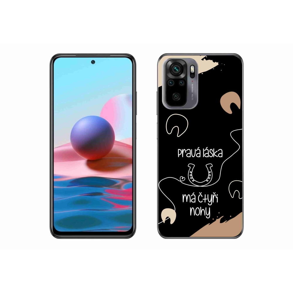 Gél borítás mmCase a Xiaomi Redmi Note 10S-hez - ló motívum fekete háttérrel