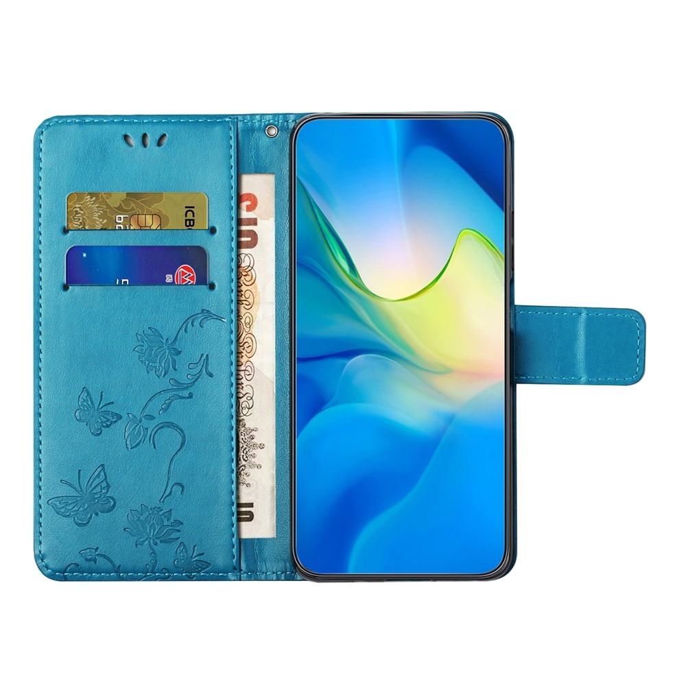 Virágos könyv tok Samsung Galaxy S25 FE készülékhez - kék