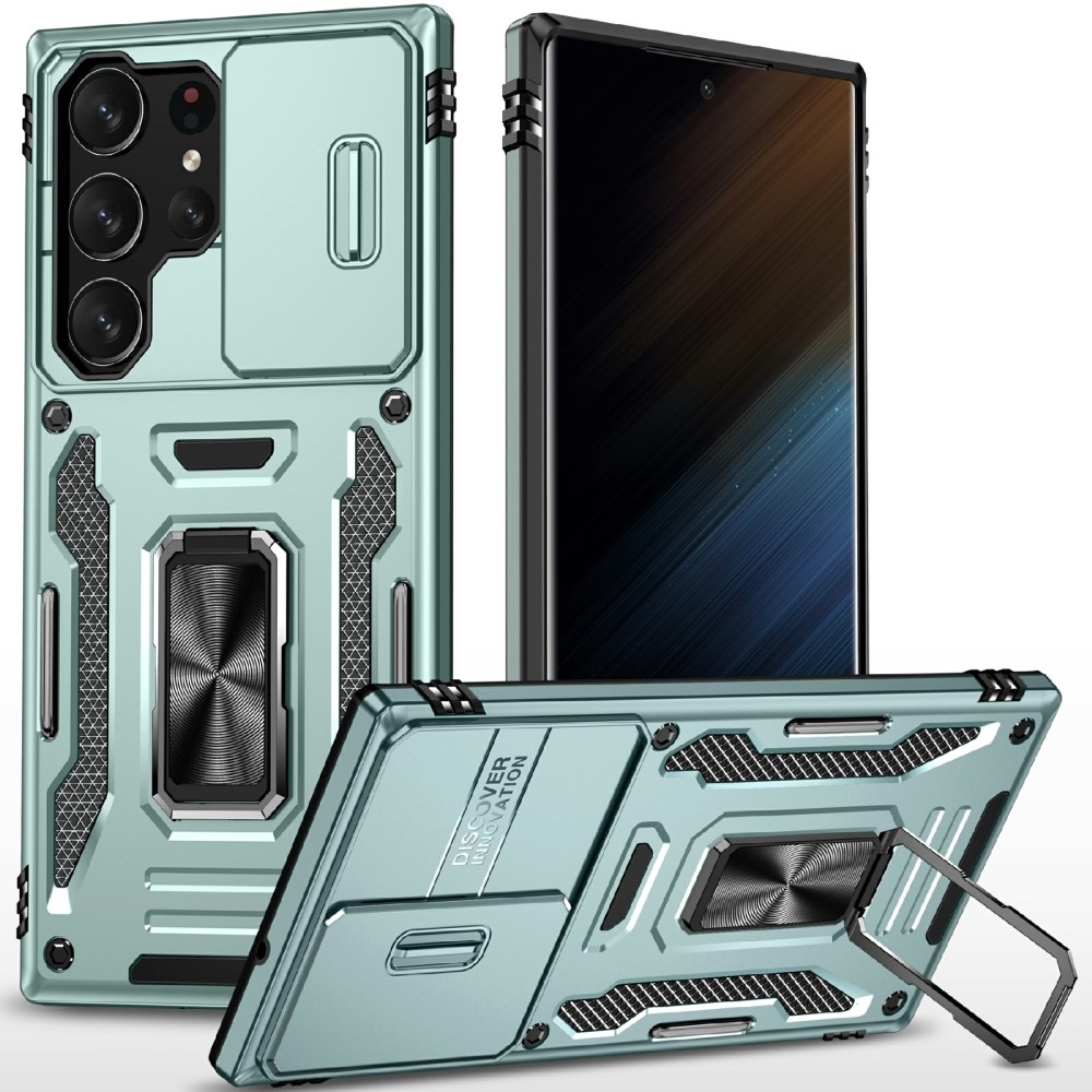 Gyűrűk tartós borítója Samsung Galaxy S25 Ultra készülékhez - zöld
