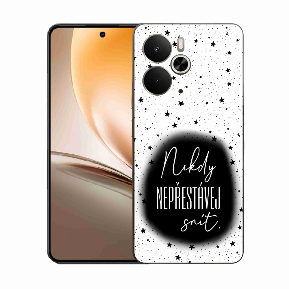 Gél borító mmCase a Realme 14 5G készülékhez - idézet 1 fekete-fehér háttérrel