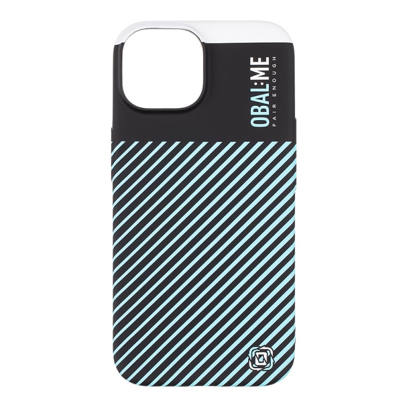 COVER:ME Flossy Stripes Cover for Apple iPhone 15 Fekete/tejkék borító