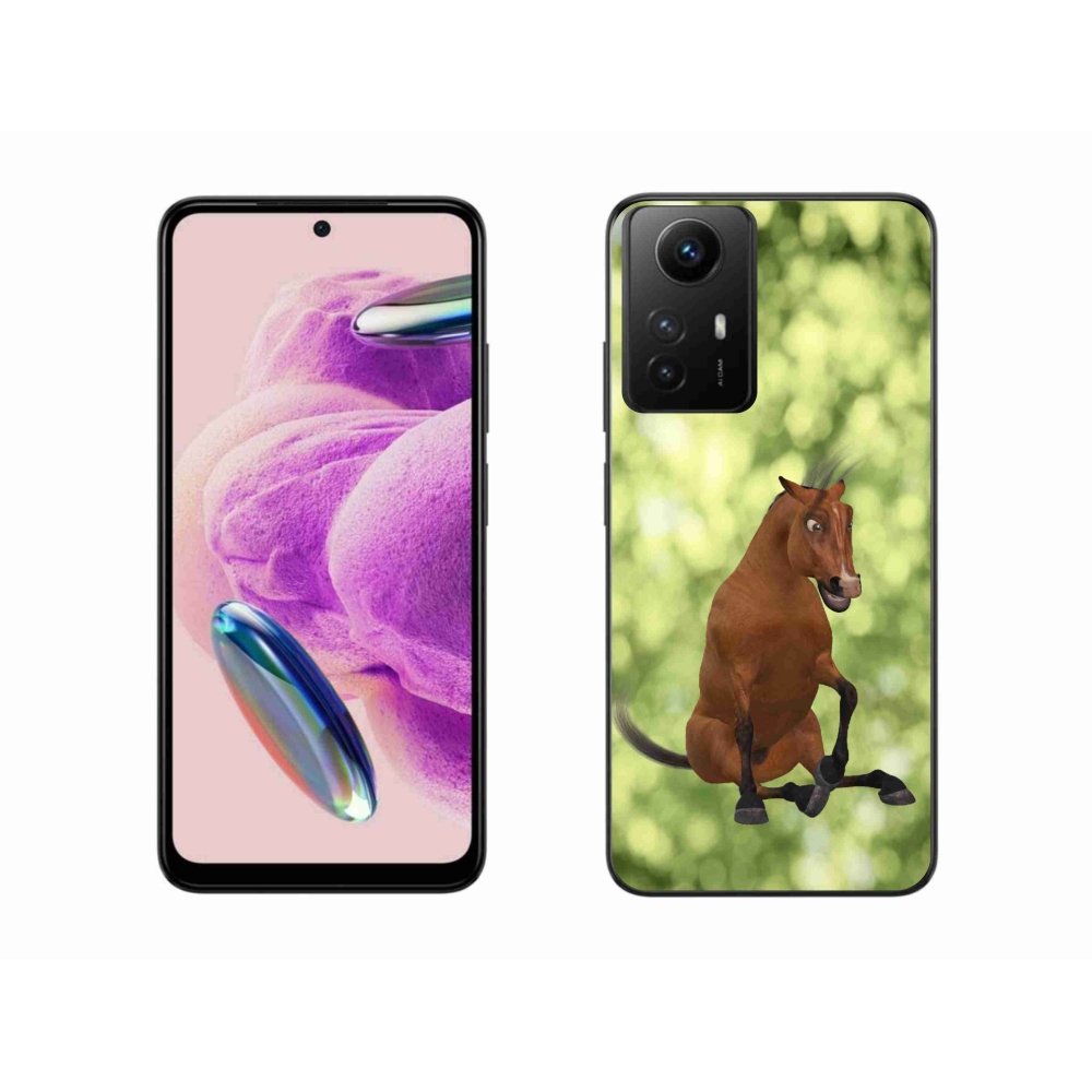 Gél borítás mmCase a Xiaomi Redmi Note 12S-hez - barna rajzfilm ló 1
